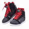 basket motard en cuir pour homme avec lacets rouges, semelle antidérapante et design toutes saisons