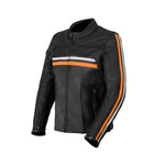 Chaqueta de moto para hombre A - Naranja Enfield y beige - Vignette | Boutique biker