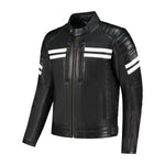 Chaqueta de moto para hombre AA - Jack Steve Blanco y negro - Vignette | Boutique biker