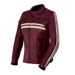 Chaqueta de cuero para motociclista de mujer - Enfield burdeos - Vignette | Boutique biker