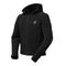 Blouson moto mi-saison noir pour homme Eight Cirrus, avec protections CE niveau 2, capuche amovible et doublure thermique étanche