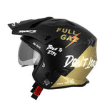 Casco da moto jet - Trooper Full Gas Nero e Oro - Vignette | Boutique biker