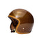 Casque jet moto The Classic Marko marron pailleté avec intérieur cuir, style vintage brillant et homologation ECE 22.06
