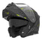 Casque moto NOX modulable noir mat avec inserts jaune fluo, homologué CE et visibilité renforcée sur route