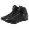 Baskets de moto Speed noires en cuir perforé, style urbain, renfort sélecteur, semelle adhérente.