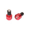 Embouts de guidon moto ronds 17 mm anodisés rouge aluminium