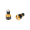 Embouts de guidon ronds 17 mm carbone noir et anodisés jaune pour moto