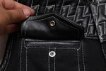 Gilet da motociclista in pelle e tessuto SOA - Vignette | Boutique biker