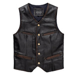 Gilet da motociclista in pelle - Vecchio vintage - Vignette | Boutique biker