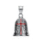 Guardian Bell Croix Templier en acier vieilli, croix rouge émaillée et ailes gravées pour moto.