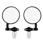 Rétroviseurs rond noir de moto fixation guidon - Vignette | Boutique biker