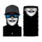 Tour de cou moto femme souriante noir blanc original