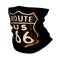 tour de cou moto avec design plaque vintage Route 66, accessoire rétro pour motard, protection coupe-vent respirante