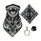 Tour de cou moto serpent noir coupe-vent avec porte-clé et attache cuir