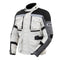 Blouson moto homme Trekk Eight blanc 4 saisons, protections CE, textile, bandes réfléchissantes.