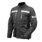 Blouson de moto homme Trekk noir, protections CE et bandes réfléchissantes 4 saisons.