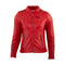 Veste en cuir moto femme rouge homologuée CE avec protections