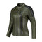 Veste moto en cuir femme style rétro vert homologuée CE
