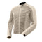Blouson moto homme EIGHT Aero beige, panneaux mesh aérés, protections CE, coupe moderne.