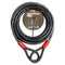 Câble antivol moto 9m Star Locks en acier tressé avec gaine PVC noire et boucles renforcées