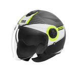 Casque jet - N182 Round noir mat jaune - Vignette | Boutique biker