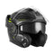 Casque modulable Nox Premium Spinner Ark noir mat jaune, graphismes fibre carbone