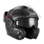 Casco modular - Ark negro mate rojo - Vignette | Boutique biker