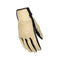 Gants moto été femme Rusty Stitches Stella, cuir beige noir, rétro perforé.