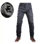 Pantalones vaqueros grises de moto con forro polar - Vignette | Boutique biker