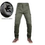 Jeans da motociclista in pile - Cachi - Vignette | Boutique biker