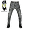 Jean de moto Kevlar gris délavé style biker avec empiècements matelassés