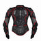 pare-pierre motocross noir et rouge avec protection dorsale amovible respirant réglable homme femme S à 5XL