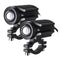 Phares longue portée moto 60W LED étanches avec support universel pour guidon ou crash-bar