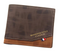 portefeuille homme marron en cuir style classique Menbense avec couture contrastée