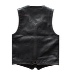 Gilet da motociclista senza maniche in pelle invecchiata - Vignette | Boutique biker