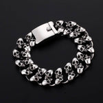 Pulsera de acero para motociclista - Calavera loca - Vignette | Boutique biker
