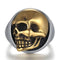 Chevalière crâne argent et or pour homme et femme style biker gothique
