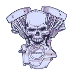 Toppa da motociclista - Teschio da motocicletta - Vignette | Boutique biker
