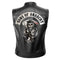 Gilet biker Sons of Anarchy en simili cuir noir pour homme avec patchs brodés et sérigraphie au dos