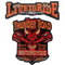 Patch biker Thunder Road brodé 3D à coudre sur veste moto, style rebelle rouge et noir
