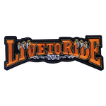 Distintivo da motociclista - Vivi per guidare in arancione - Vignette | Boutique biker