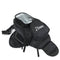 Sac pour réservoir moto noir avec pochette tactile transparente et multiples rangements