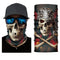 Tour de cou moto motif tête de mort pirate, tissu léger et respirant, protection efficace contre le vent et la poussière, style rebelle et audacieux.