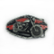 boucle ceinture biker moto custom flamme rouge en alliage de zinc