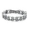 Bracelet chaîne de moto acier inoxydable 316L, réplique argentée brillante, style biker.