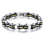 braccialetto da motociclista con catena da moto nera - Vignette | Boutique biker