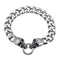 Bracelet biker tête de mort pour homme en acier inoxydable avec maillons épais et design rebelle