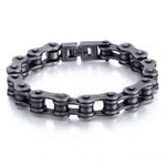 Pulsera de acero para motociclistas - Cadena ennegrecida - Vignette | Boutique biker