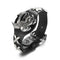 Bracelet biker homme en cuir avec aigle et finitions métal acier inoxydable