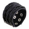 Bracelet homme cuir noir tressé style biker rock